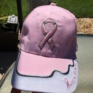 Breast Cancer Support Pink Ribbon Embroidered Cap O/S.